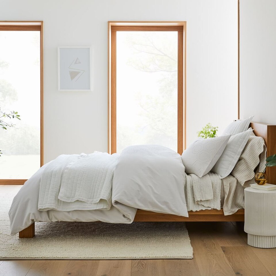 Organic Cotton Eyelet Quilt Cover & Pillowcases West Elm Australia